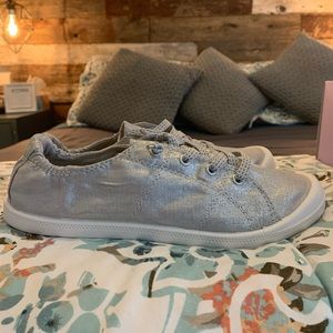 Madden Girl Baailey Silver Fabric Sneaker NWT